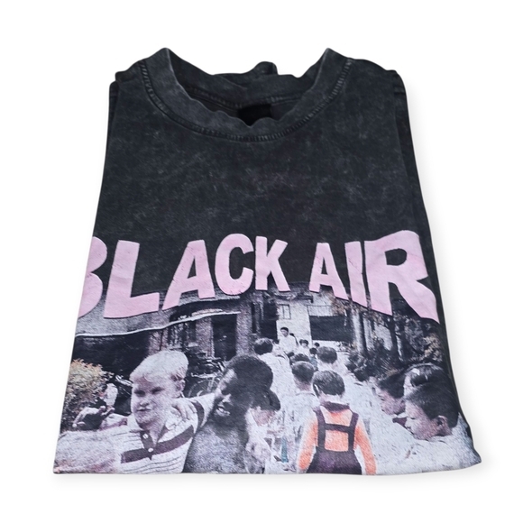 ARTIEMASTER Ye Black Air Global‎ Spread Rap Tee Black Acid Wash L - Picture 3 of 8